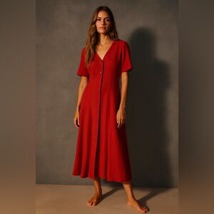 Vintage 80’s early 90’s Marcelle Griffon rust coloured button down midi dress
